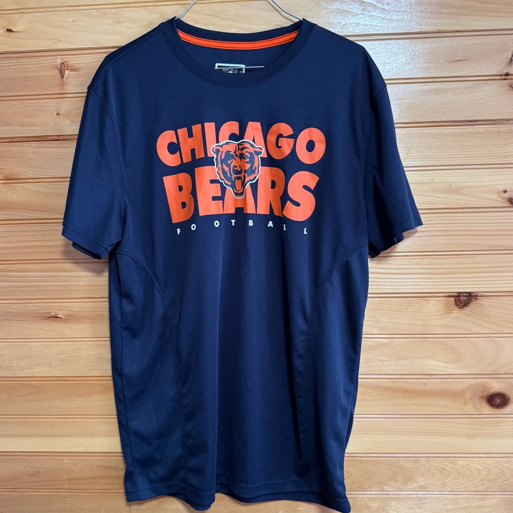NFL Chicago Bears Navy and Orange Polyester Tee Medium